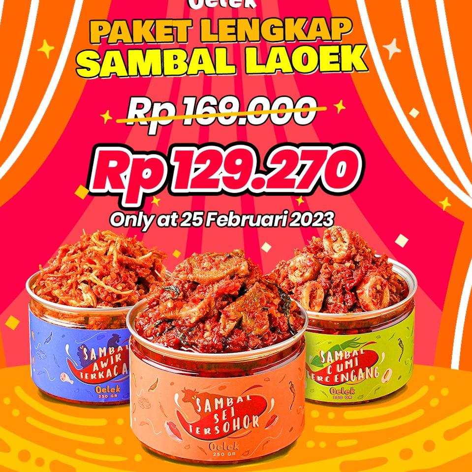 

New Mart Paket Lengkap Sambal Laoek 3 Pcs Ukuran 250 Gram