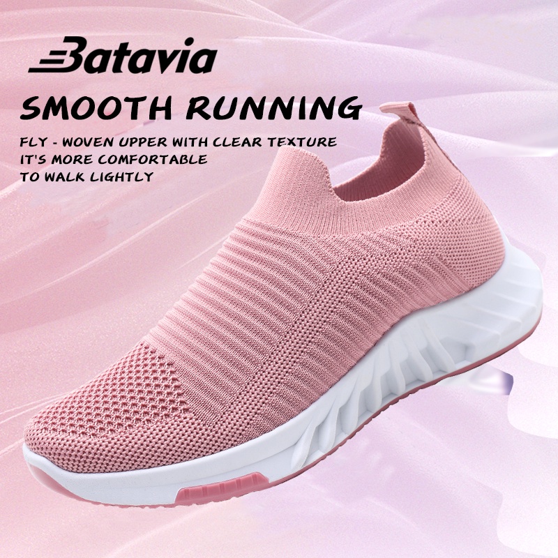 Batavia GROSIR sepatu kanvas wanita rajut sepatu wanita  sepatu tanpa tali hitam  Sepatu Wanita Sport Women Sneakers A113