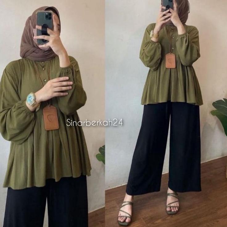 ✷ Raisa Blouse Rayon Crinkle Premium Rania Blouse Crinkle ♤