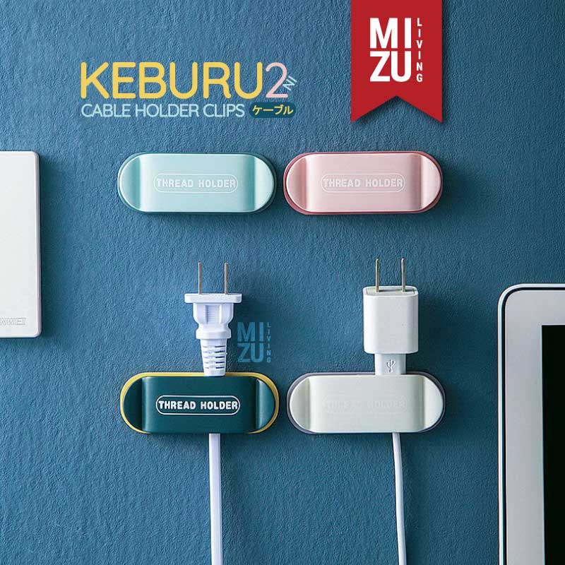 MIZU KEBURU-NI Cable Holder Clips Self Adhesive Cord Holder Cable Organizer Clips Klip Kabel Tempel