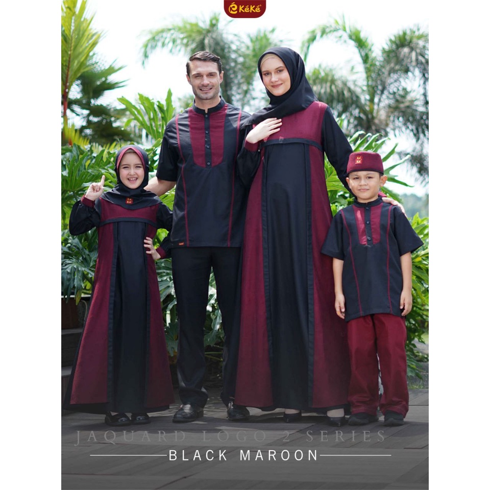 SARIMBIT KEKE 2023 JAQUARD LOGO 2 BLACK MAROON/ SARIMBIT KELUARGA KEKE 2023 JAQUARD LOGO 2