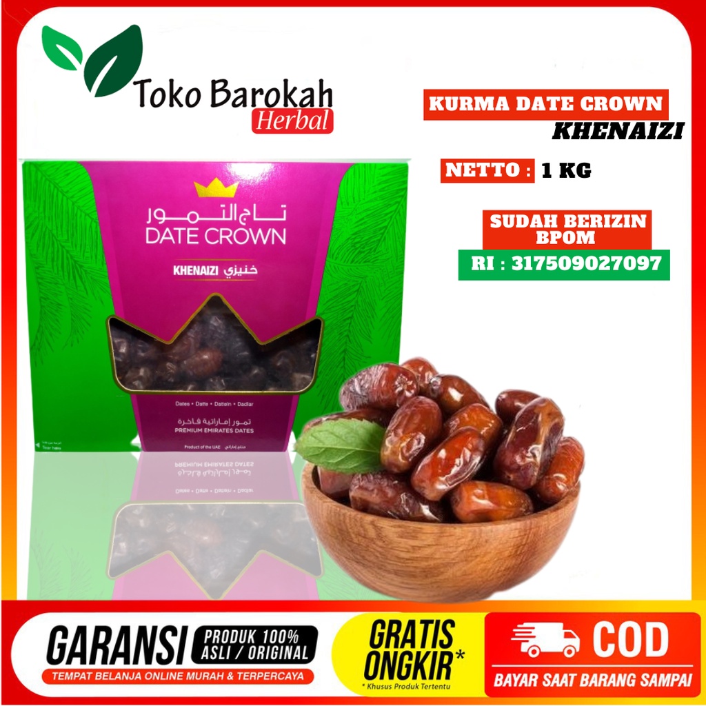 

Date Crown - Kurma Date Crown Khenaizi 1Kg Kurma Basah Premium Enak Lembut Manis Original