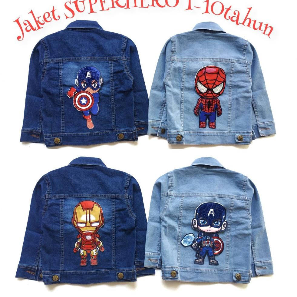 SPECIAL PRICE JAKET JEANS ANAK LED LOL SUPERHERO / jaket levis anak 1 - 7tahun / JAKET JEANS ANAK 1-
