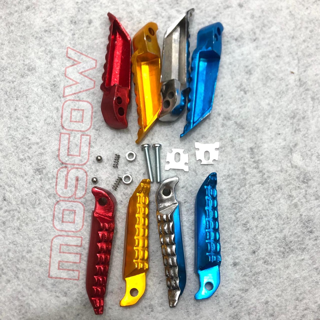 FOOTSTEP NMAX AEROX PIJAKAN KAKI BELAKANG NMAX AEROX LEXI SET CHROME STEP NMAX STEP AEROX STEP LEXI FOOT STEP CROME MOTOR CROM CHROME GOLD EMAS KUNING BLUE BIRU RED MERAH
