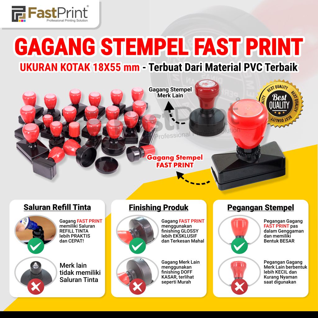 

Fast Print Gagang Stempel Flash Kotak 18X55 MM