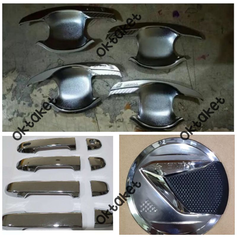 paket outer handle tank cover Toyota  sienta  2016 2020 2023 elegant hitam chrome jsl