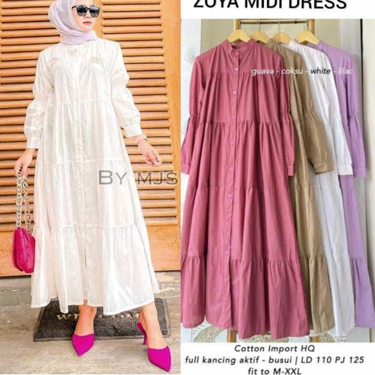 STOK TERBATAS GAMIS Zoya MIDI dress full kancing//fashion wanita//gamis wanita//GAMIS ZOYA
