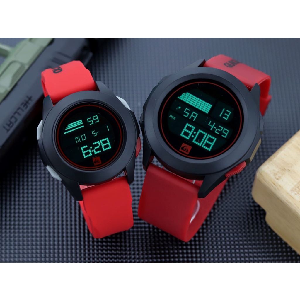 BISA COD✅ Jam tangan Couple Digital QUIKSILVER Strap Karet tahan air free batrai