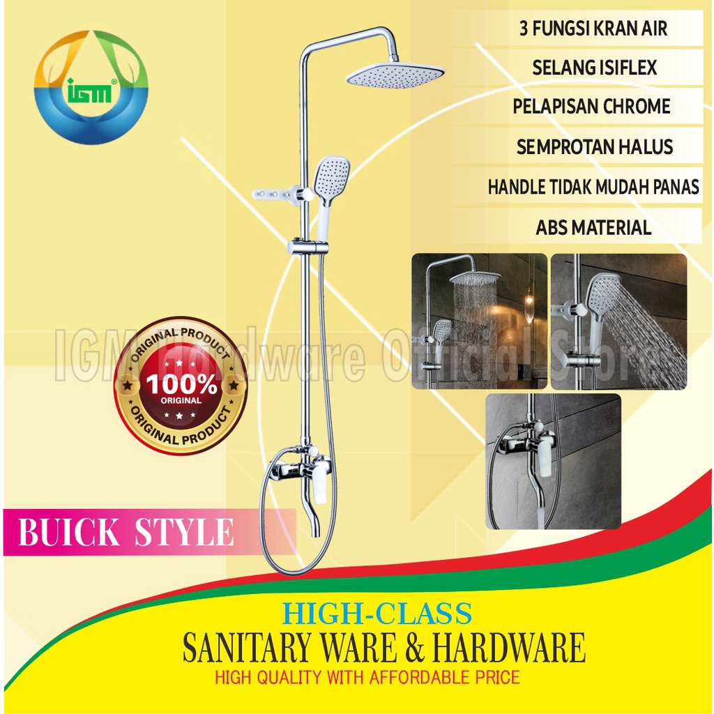 KRAN SHOWER TIANG COLUMN SET IGM IK-046 + FREE 2 SEAL TIPE KUNING