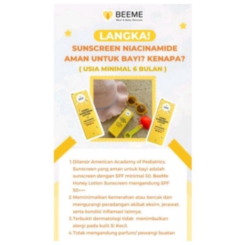 Paket Beeme Honey Sunscreen Lotion With Niacinemaid Spf 50++ 2pcs [FREE GIFT]