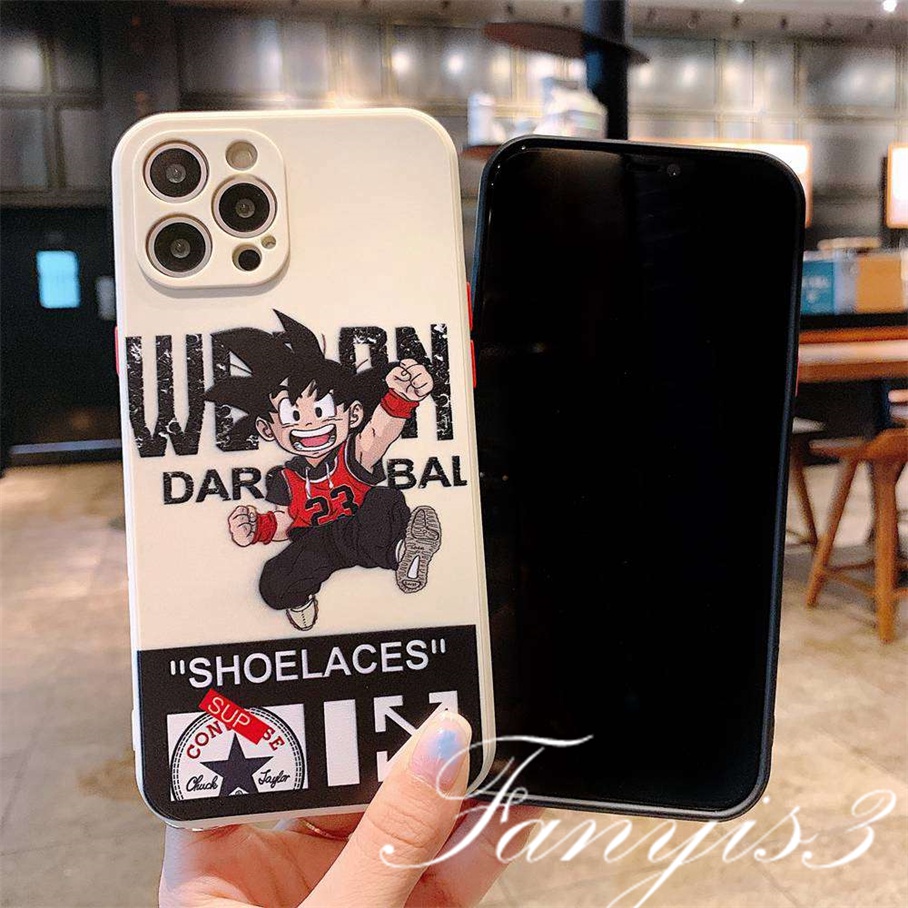 Luffy &amp; Son Goku iPhone 14 13 12 11 Pro Max X XR Xs Max 7 8 Plus SE 2020 Side Stripe Case Anime One Piece Silicone Soft Protective Cover