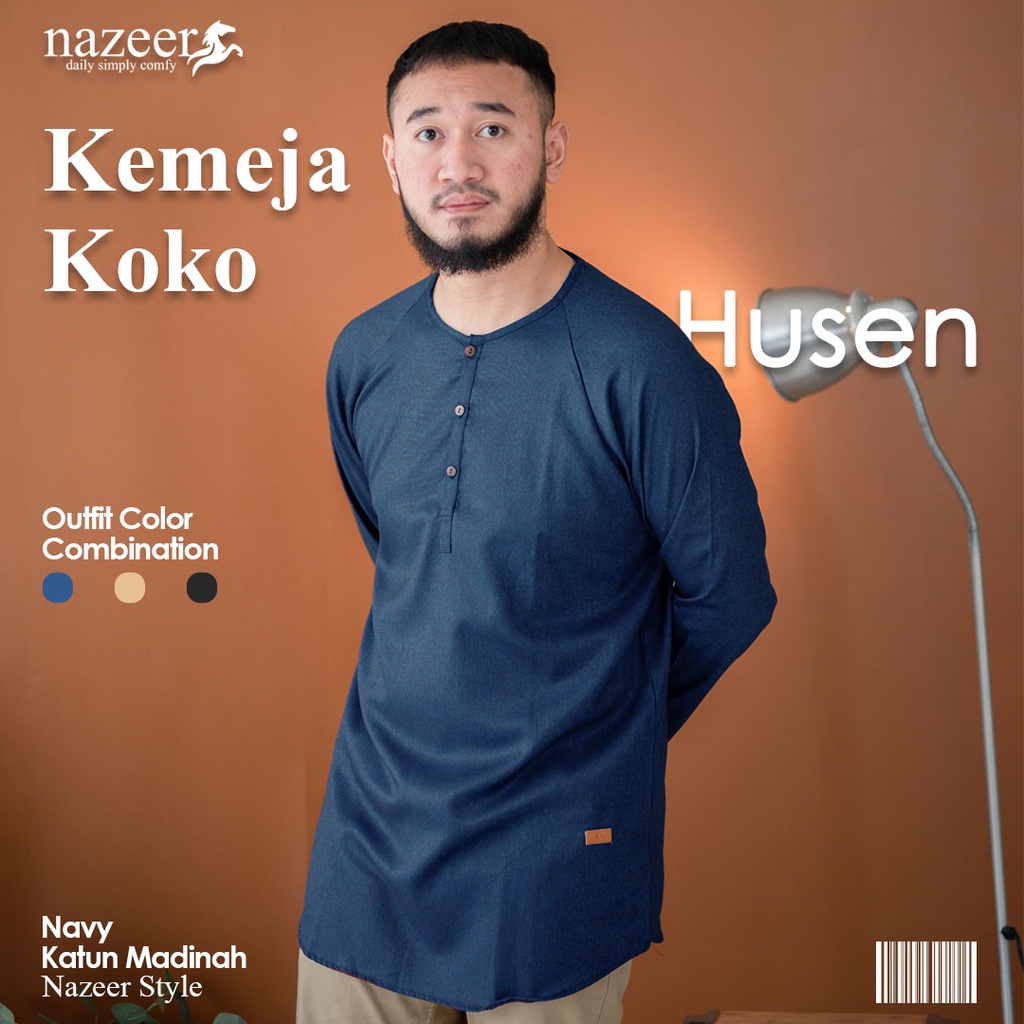 Koko Pria Basic Simpel Elegan Lengan Panjang HUSEN NAZEER