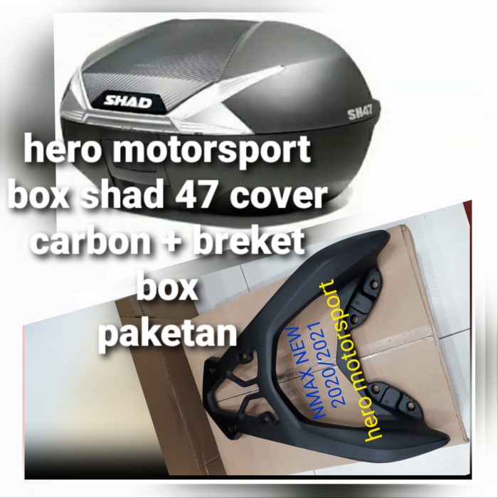 BOX SHAD SH 47 MKA PUTIH PAKET BREKET BOX NEW NMAX 2020/2021/ NMAX OLD