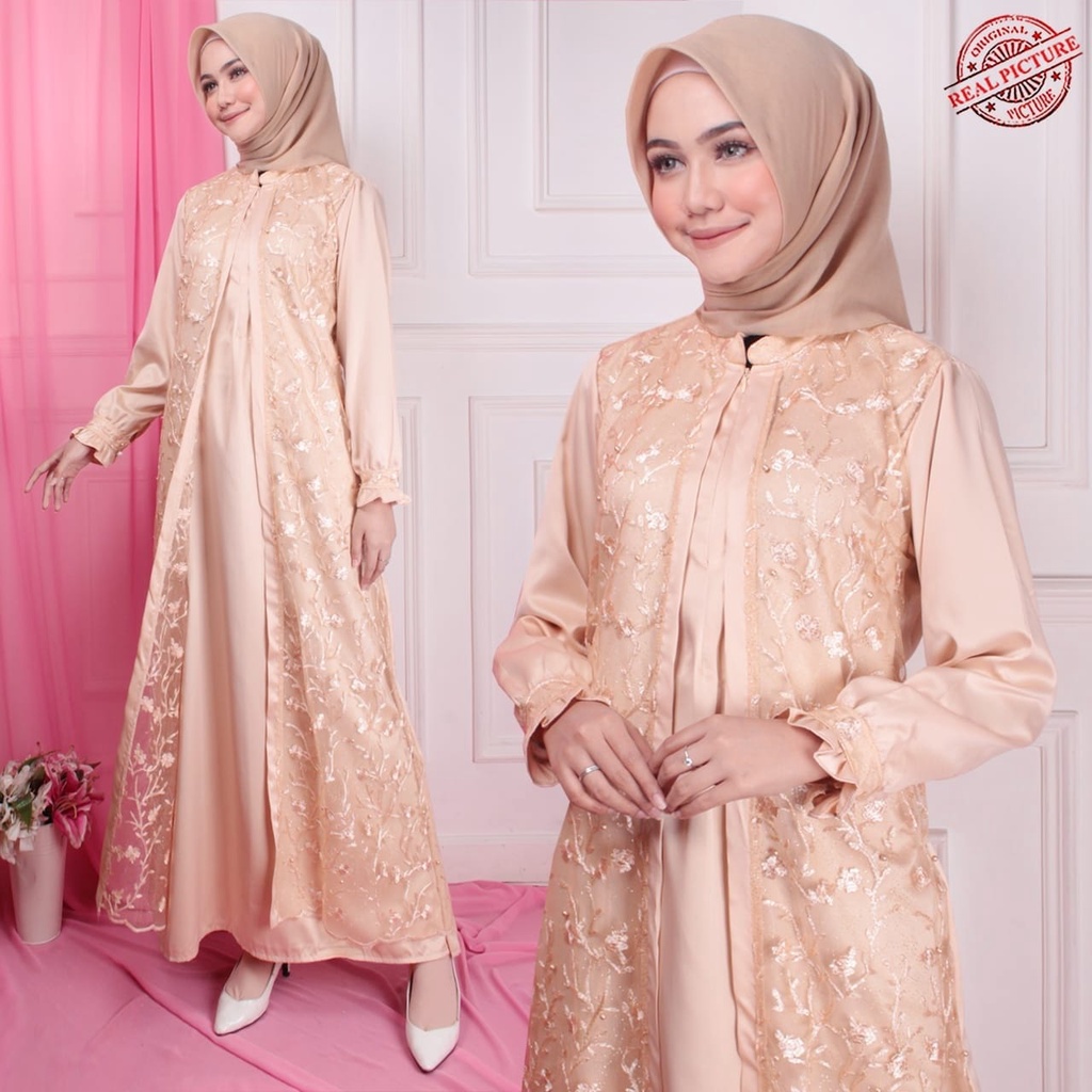 Gamis Maxi Bahan Velvet Roberto Busui Friendly Model Kekinian Jubaidah HOPYLOVY