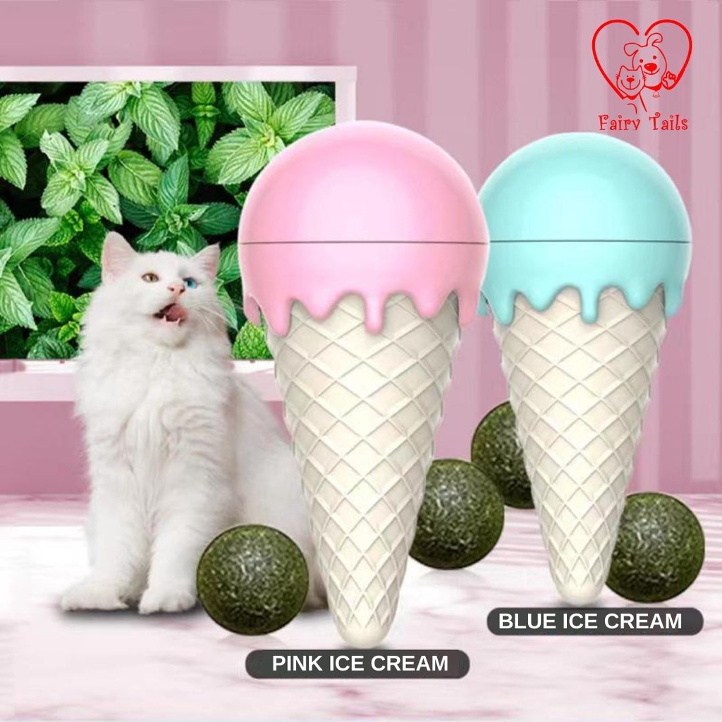 Mainan Catnip Ice Cream Cone Untuk Kucing Anabul Bentuk Es Krim / Catnip Toy for Cat