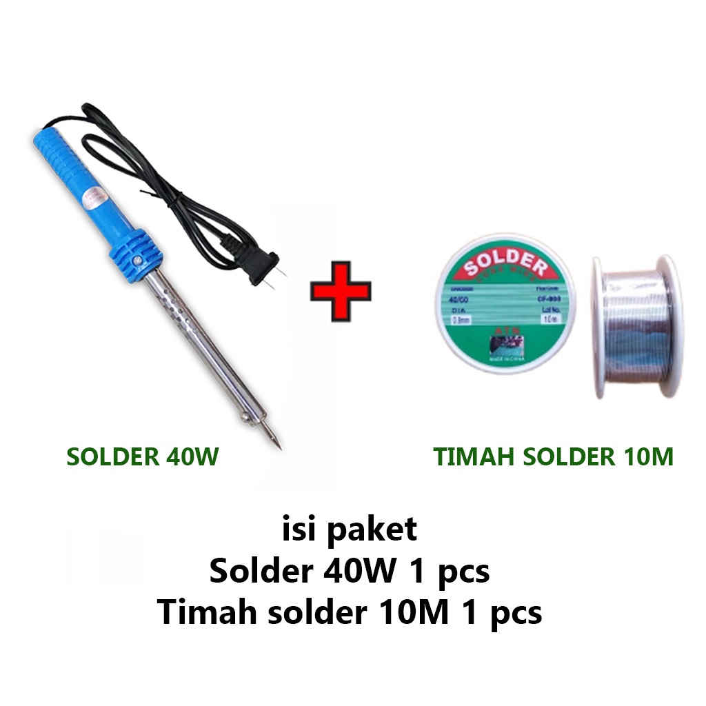 Solder Listrik 40w Gagang Plastik / Soldering Iron Solder Timah 40 watt