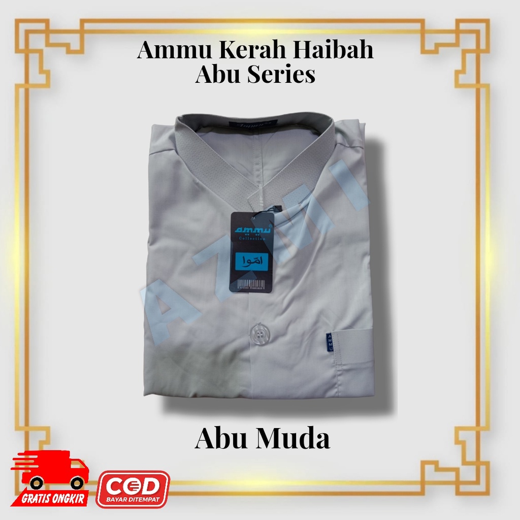 Baju Koko Ammu Kerah Haibah Dewasa Abu Muda Termurah !!!