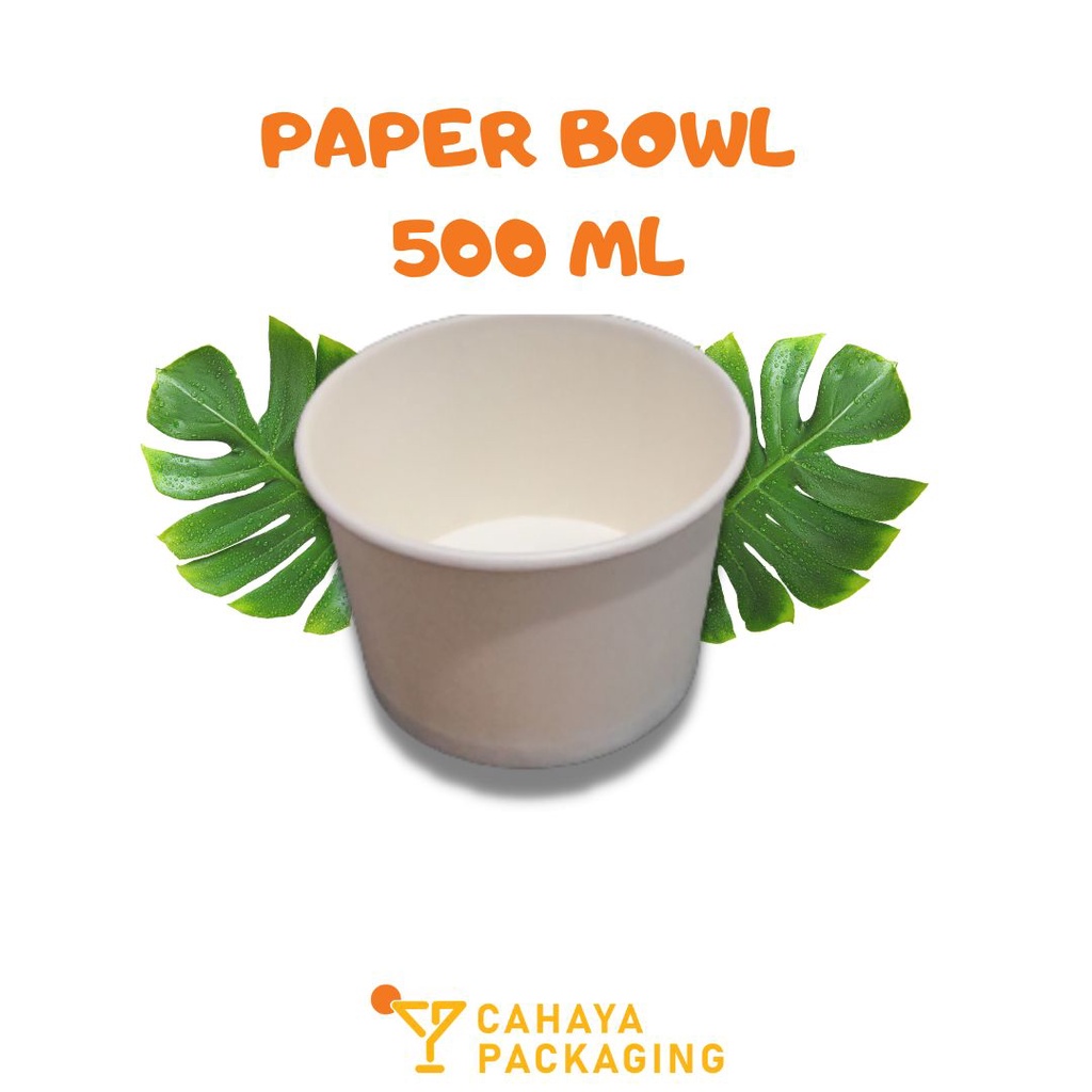 PAPER BOWL 500ML / RICE BOWL / MANGKUK KERTAS / 500ML ANTI BOCOR TAHAN PANAS FOOD GRADE
