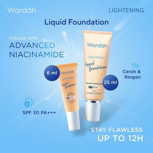 ❤ PAMELA ❤ Wardah Lightening Liquid Foundation Natural Matte Finish