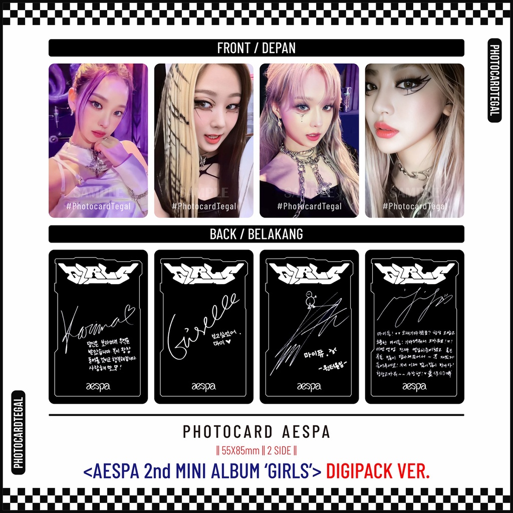 [SET VER.] PHOTOCARD AESPA 'Album GIRLS' Real World VER, Digipack Exclusive VER, Kwangya VER, Benefi
