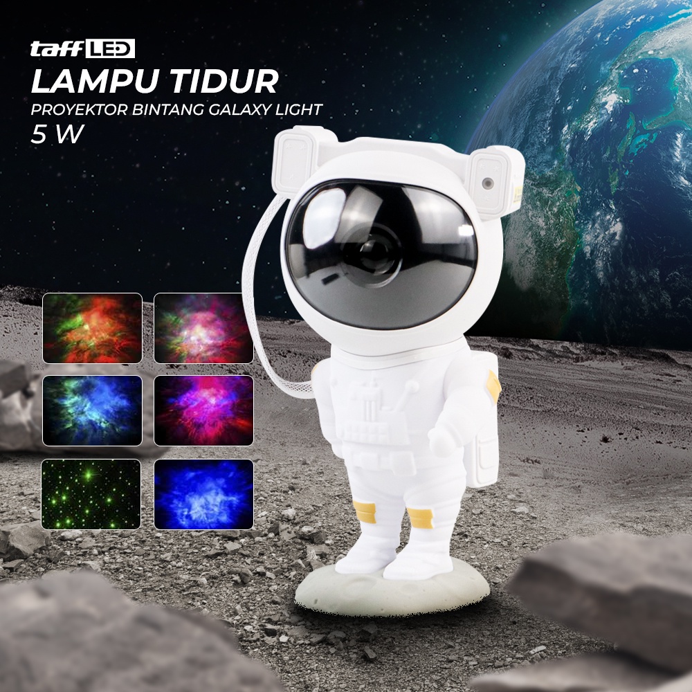 GV8 Lampu Malam luar angkasa bintang proyeksi tik Taffled Lampu Tidur Proyektor Astronaut Galaxy Light 8 Colors 5w 240v Hd481 tok White Or-i