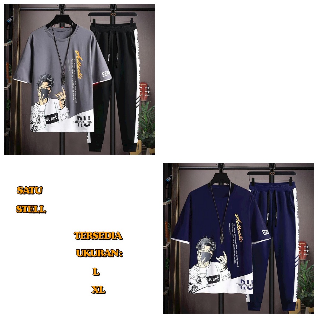 ALIPIO FASHION - SETELAN TAUKUAY / fashion pria / satu stell / T-Shirt / jogger pria / terbaru / keren