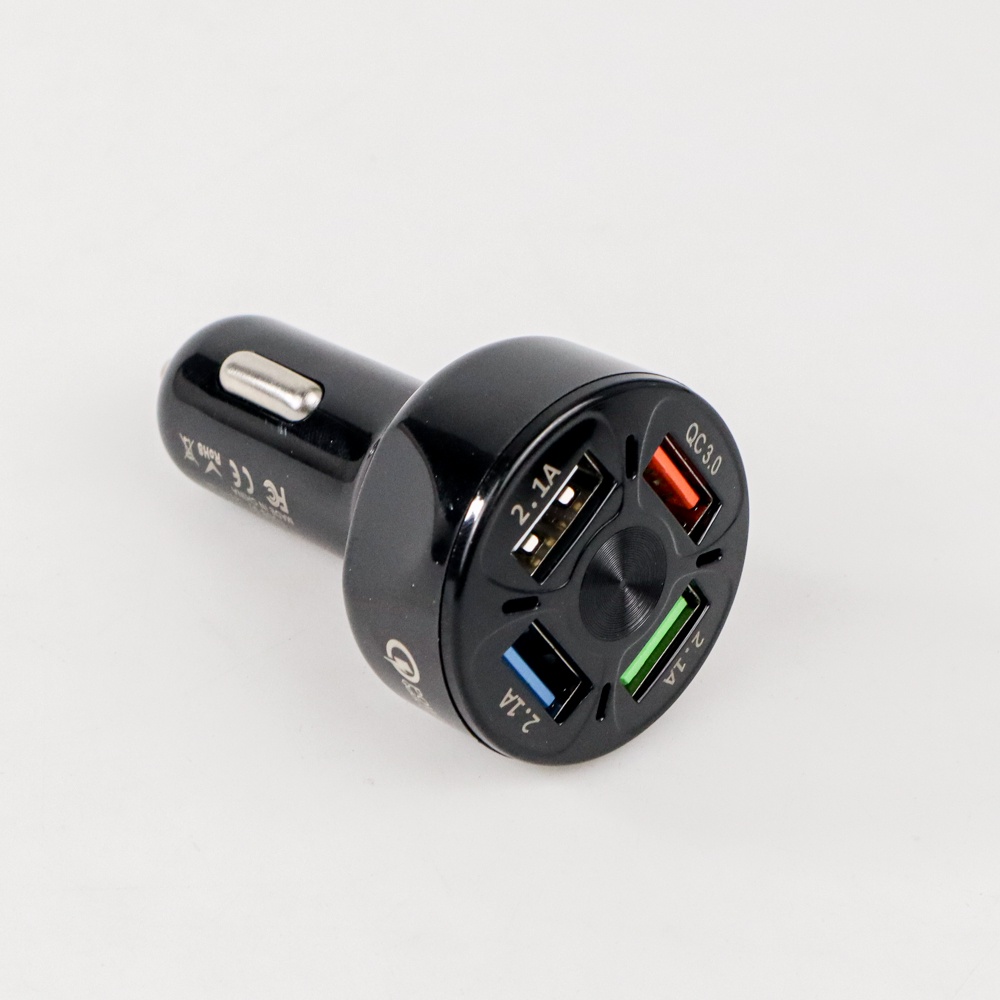 Car Charger Mobil USB 4 Port QC3.0 35W 7A - Black