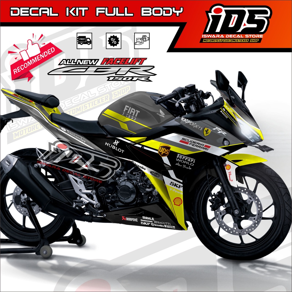 Stiker Decal Cbr 150R Facelift Full Body Variasi Striping Cbr 150R facelift Ferrari