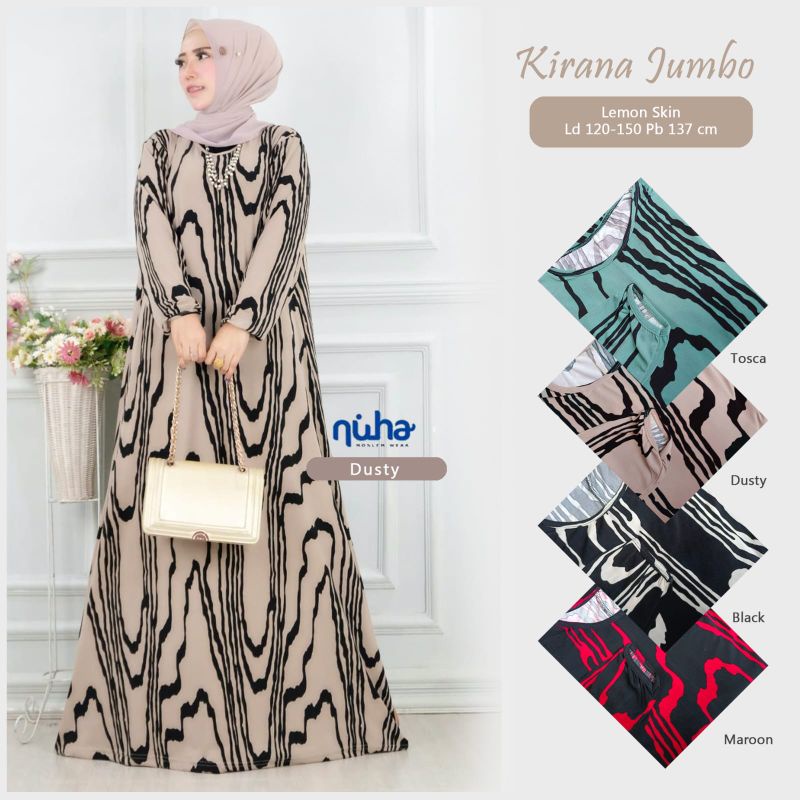 BAJU JUMBO GAMIS MISEL LD 120 -150 RAINBOW HANA  NADINE TAROSA