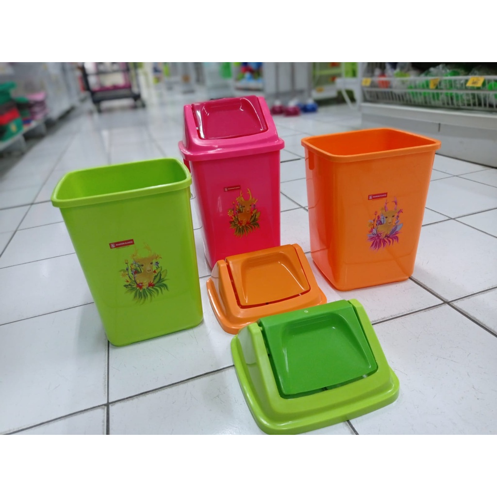 MASPION Tempat Sampah + Tutup B-T 174 10 Liter / Tong Sampah Plastik - Warna Random