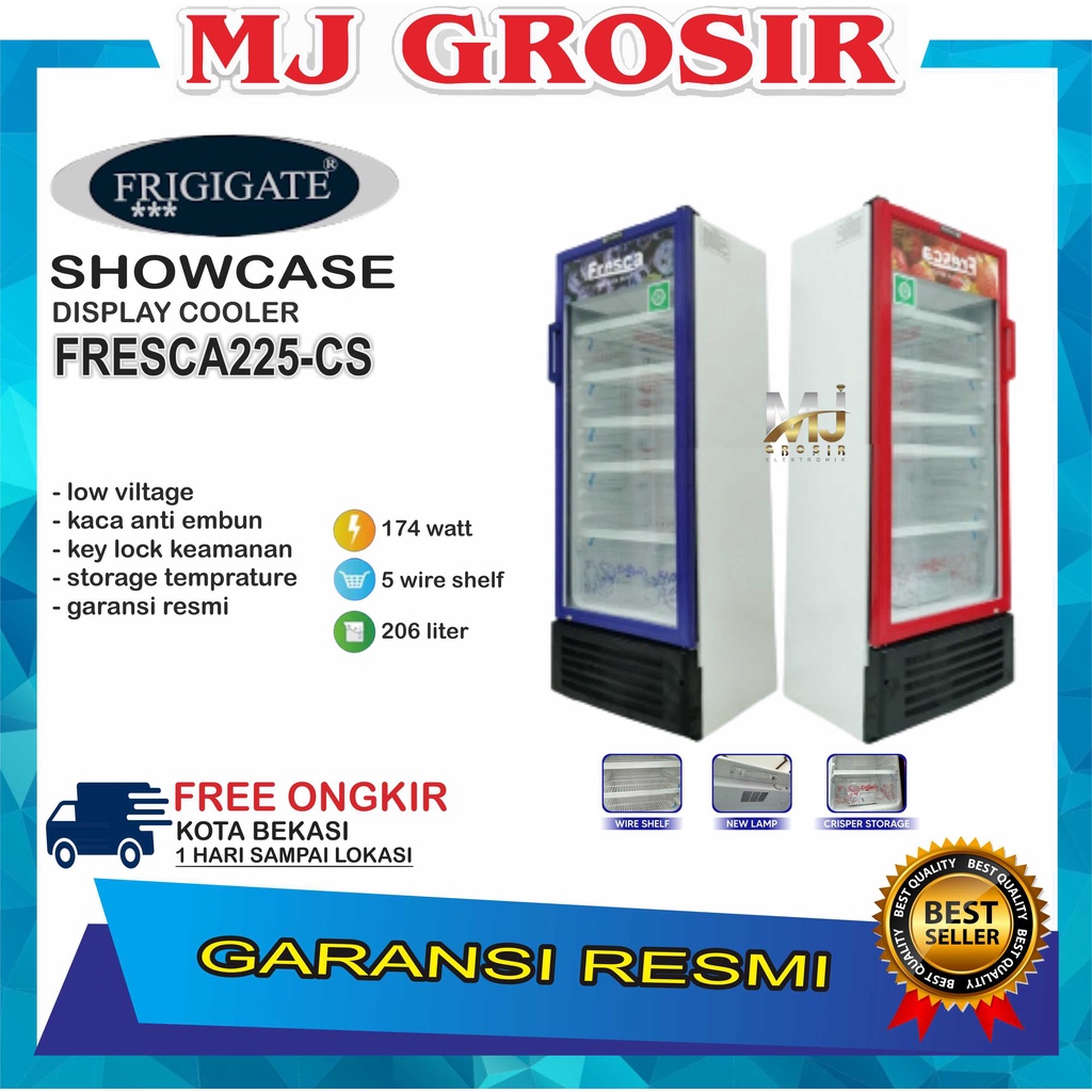 SHOWCASE FRIGIGATE FRESCA 225 CS 5 RAK DISPLAY COOLER LOW BY FUJISEI