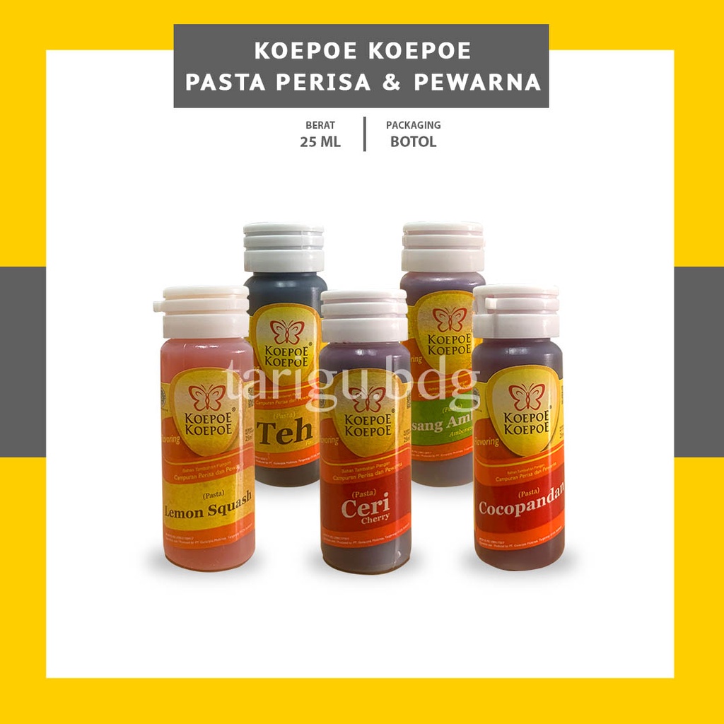 KOEPOE - KOEPOE PERISA PASTA MAKANAN 25ML - KUPU KUPU AROMA PASTA PEWARNA MAKANAN TEH CERI COCOPANDAN - PERISA PISANG AMBON LEMON