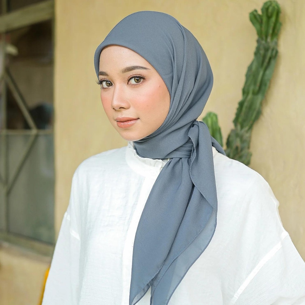 Bella Square Hijab Segiempat Polos Premium Mix 5 warna Gemoy [Paket Murah]