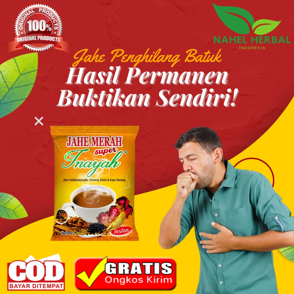 Obat Batuk Berdahak Pilek Buat Anak Dan Dewasa Original - jahe merah super instan saset plus habatus