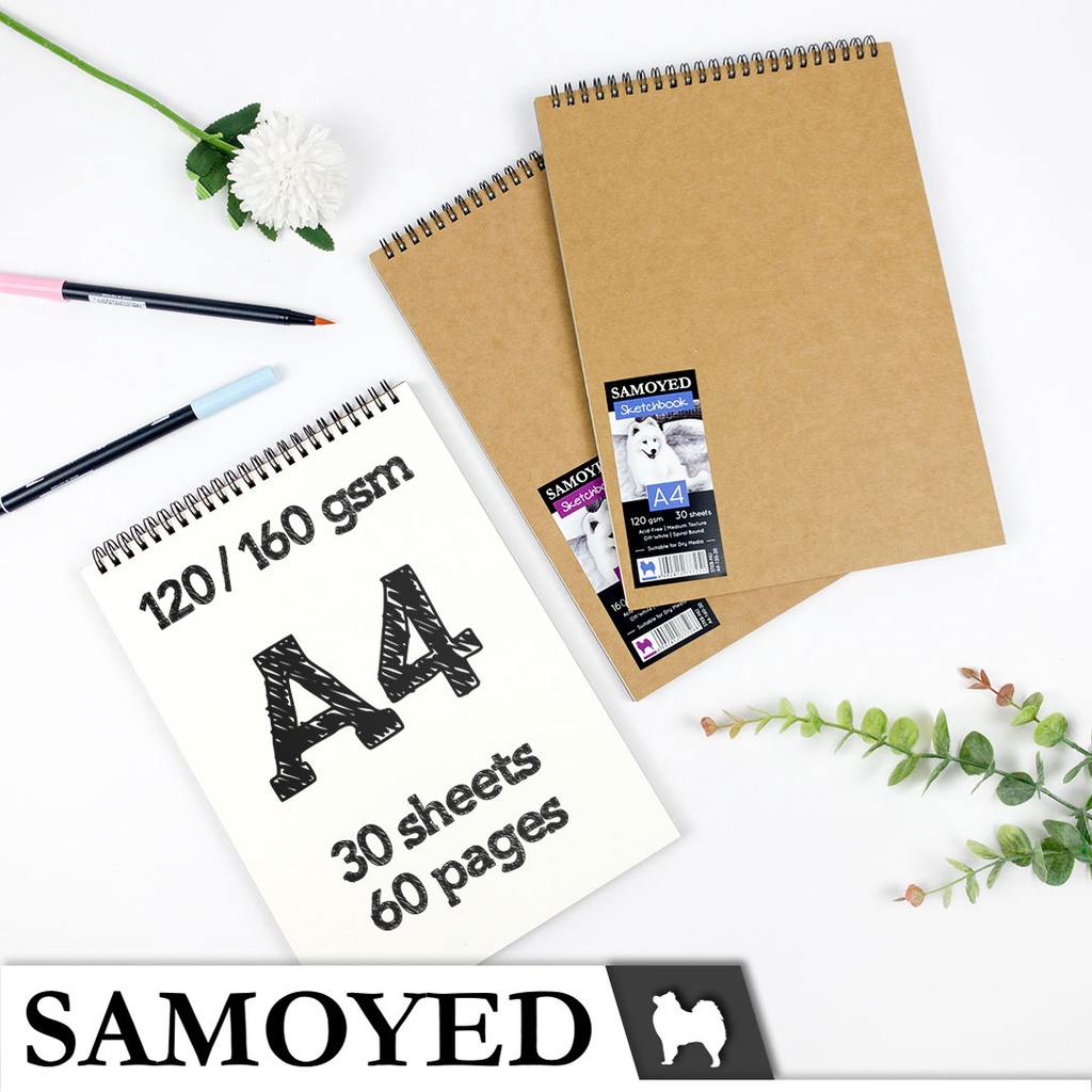 

Buku Gambar / Sketsa / Drawing / Sketch Book / Pad / Sketchbook / Sketchpad A4 120 / 160 gsm Samoyed SKTB-NU-A4