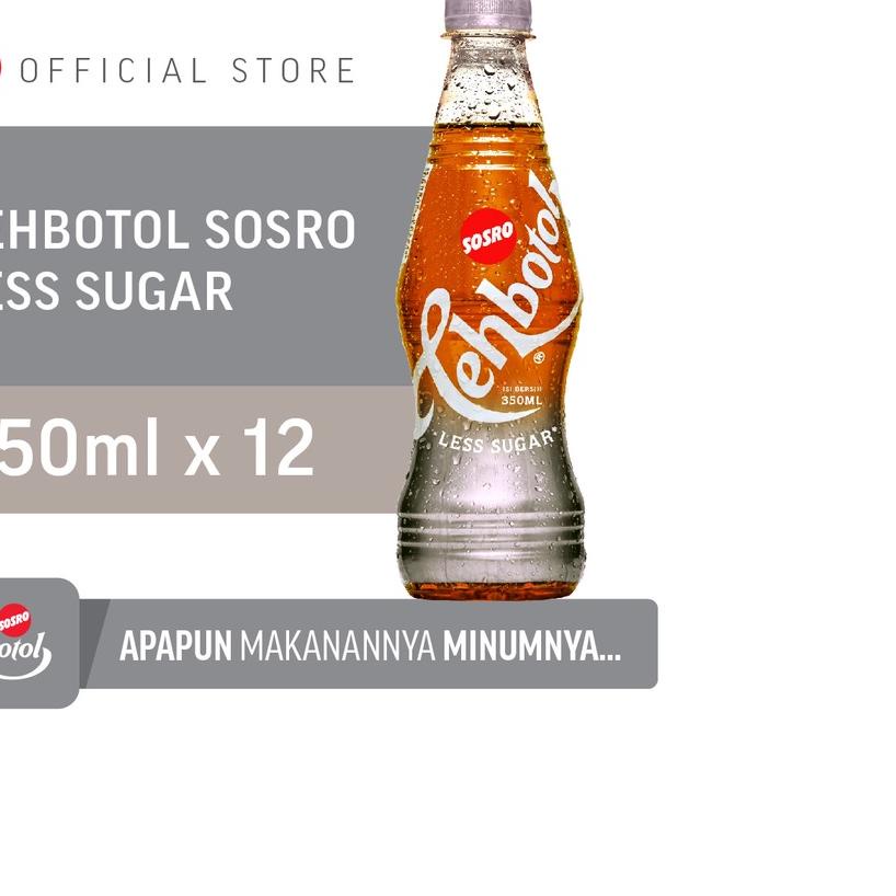 

➤ Tehbotol Sosro pet Less Sugar 350ml isi 12 Pcs ✬