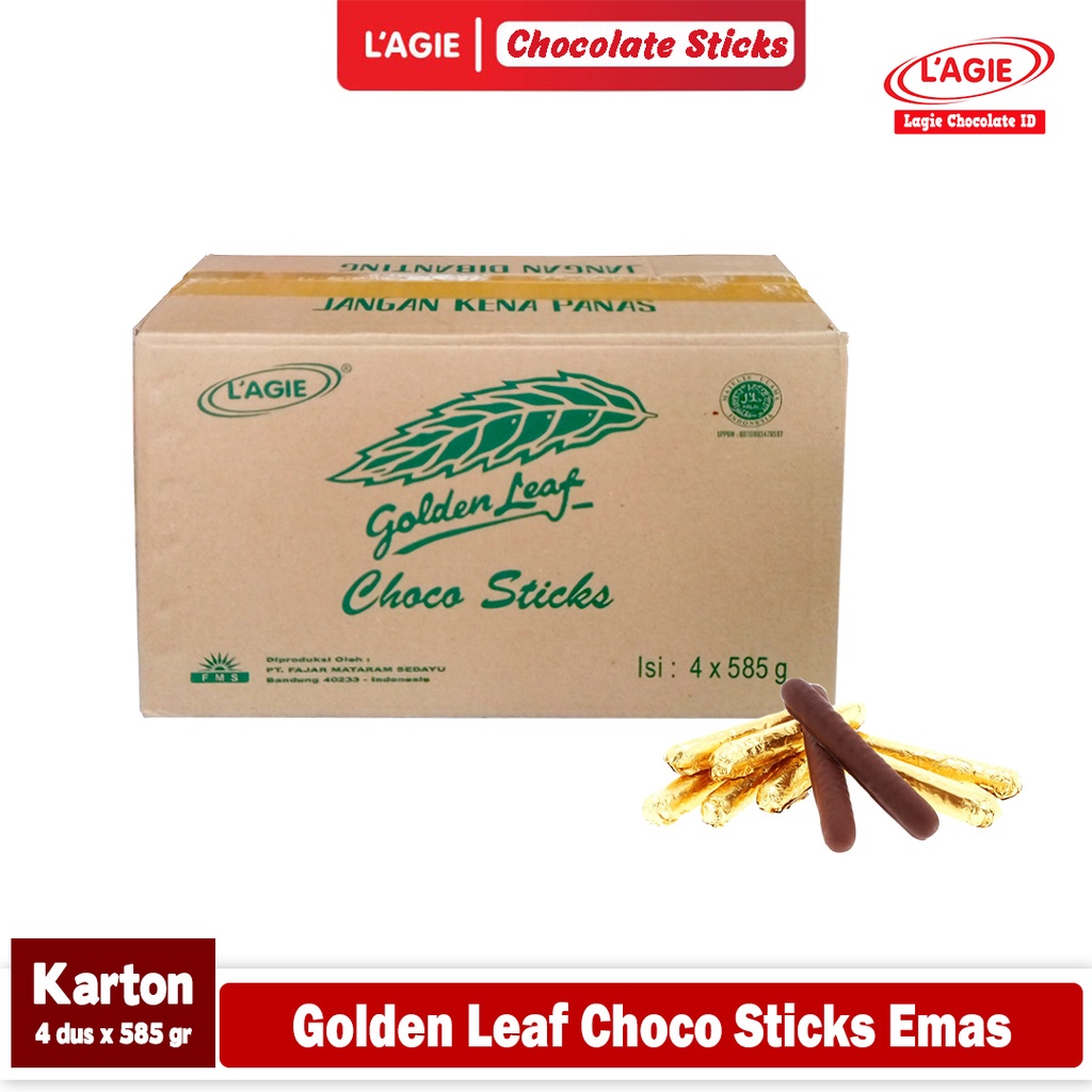 LAGIE GOLDEN LEAF CHOCO STICKS EMAS 585GRAM 1 KARTON