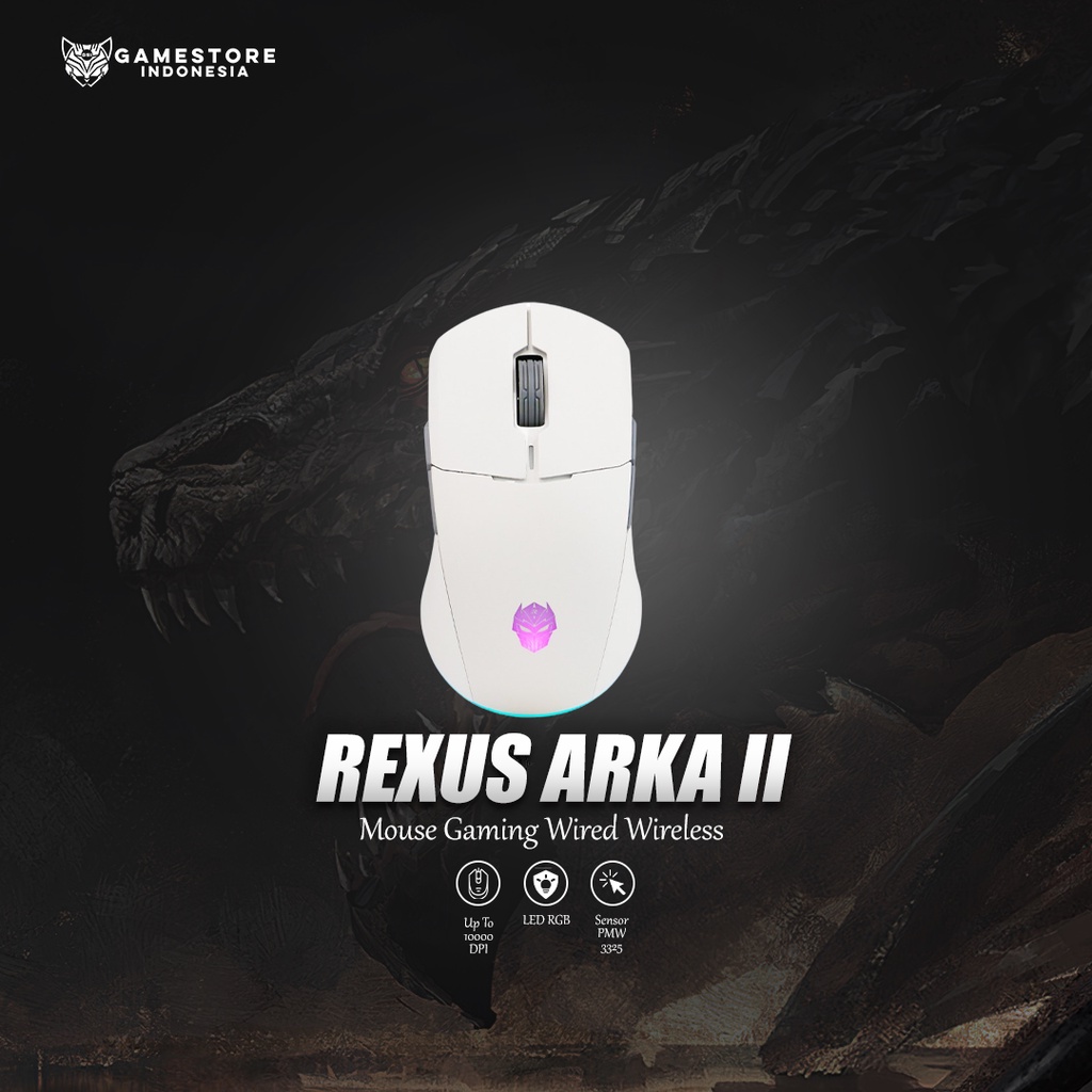 Rexus Arka 2 / Arka II RX107 Wired Wireless Gaming Mouse Black / White