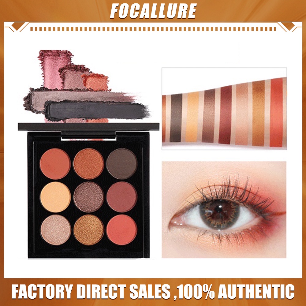 FOCALLURE FA36 9 Warna Eyeshadow Palette Mata Kosmetik Alis Untuk Mata Eyeshadow Palette High Pigment And Smoot
