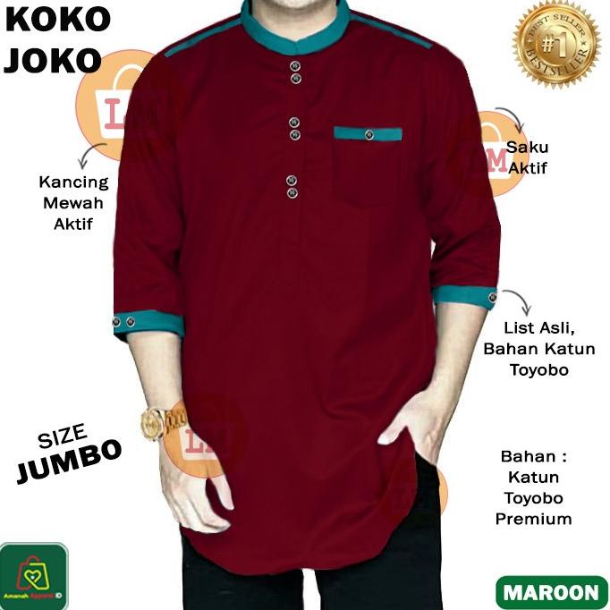 BISA COD Baju Pria Muslim KOKO JOKO Lengan 3/4 Katun Toyobo M - XXL / 27050 /BAJU KOKO PRIA/BAJU KOK