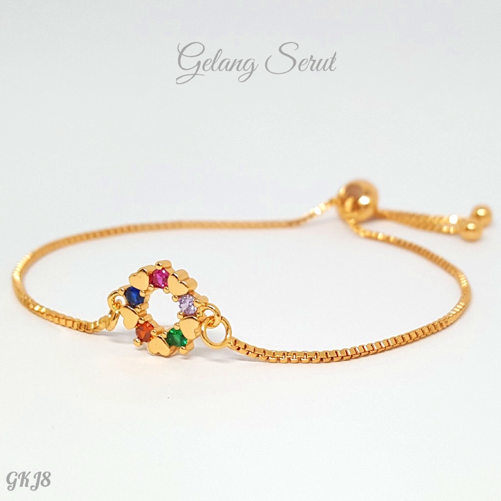 PGX Gelang Serut Xuping Wanita Perhiasan Lapis Emas Aksesoris Fashion Premium R359