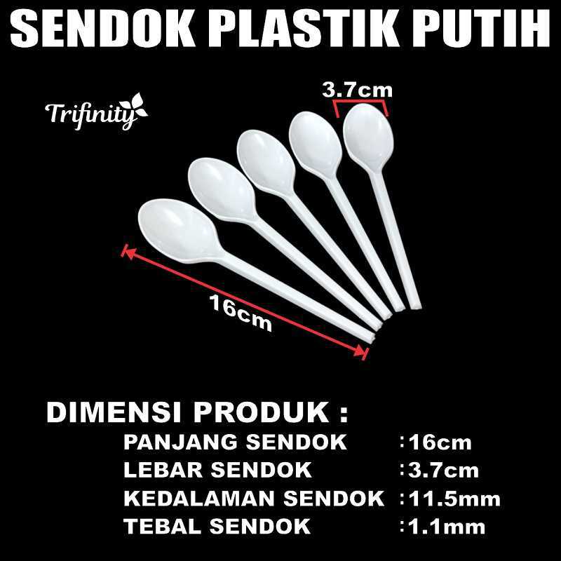 Sendok Makan Plastik Putih Susu 25 Pcs Per Pack Bersih Putih Cemerlang Kilat SBY