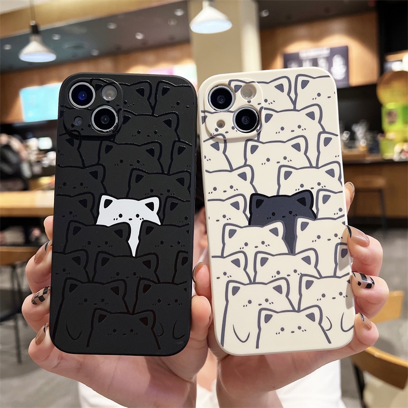 CASE  MEOW OPPO A5S A7 A11K A12 A54 A53 A15 A15S A16 A17 A17K A3S A5 A9 2020 A52 A33 A55 A76 A96 A92 A74 4G A95 5G RENO 8T 7 5G 5 5F 6