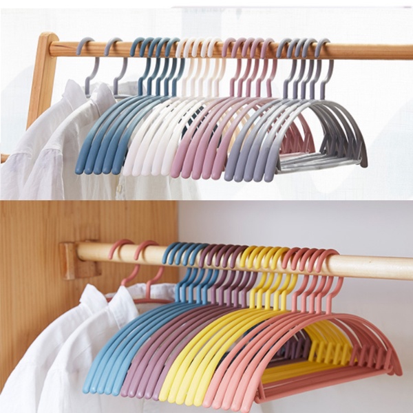 T&amp;Y Hanger Plastik Setengah Lingkaran Gantungan Baju Warna Pastel Lucu Adjustable Hangers Clothes Jemuran Baju Celana Anti Slip Murah Import