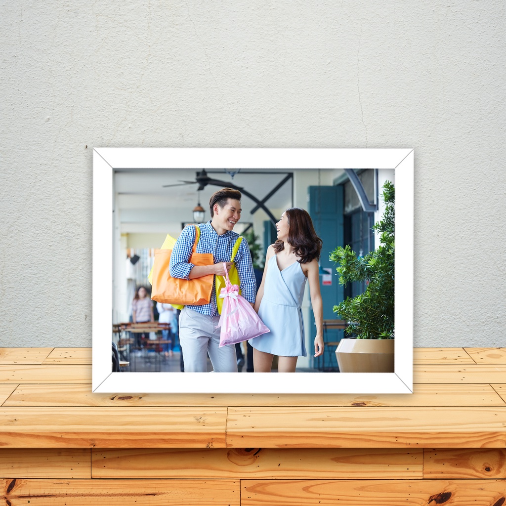 Print Foto / Cetak Foto + Frame Bingkai Minimalist 5R (13x18cm)