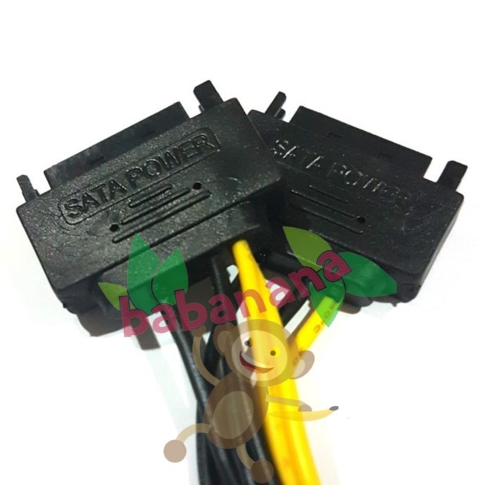 Kabel Dual SATA Power to 8 Pin PCIE 6+2 Pin Cable Splitter Power 8Pin