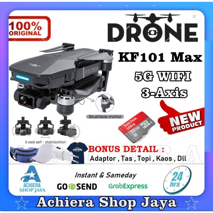 Drone KF101 Max 4K Powerful Brushless GPS 5G Wifi FPV 3Axis EIS Gimbal