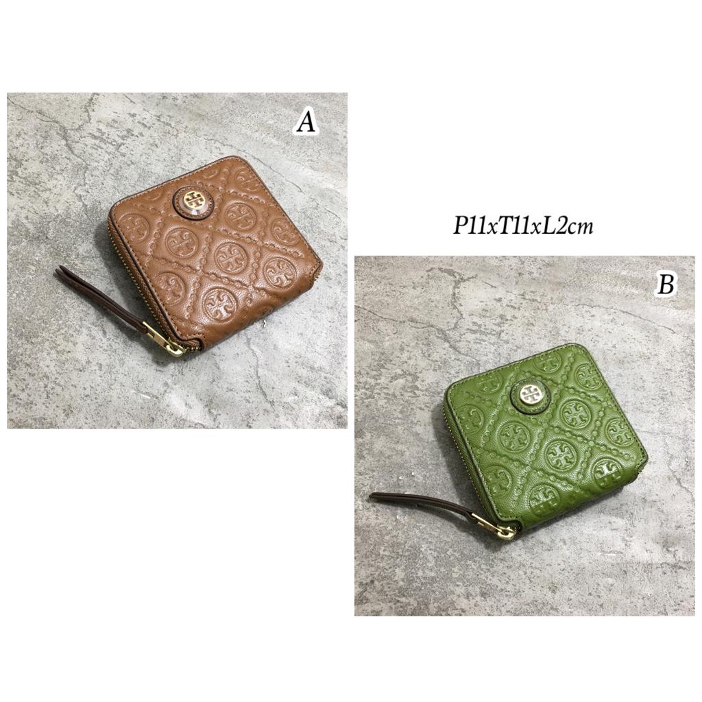 Tb Mono Gram Leather Bifold Wallet