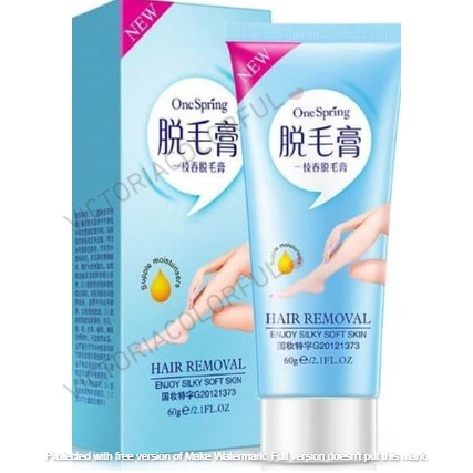 ONE SPRING HAIR REMOVER CREAM ( Krim Penghilang Perontok Bulu Rambut Ketiak/ Bulu Kaki/ Bulu Tubuh/ bulu tangan )~bioakua