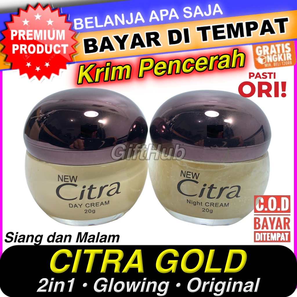 Citra Gold Krim Siang dan Malam Pearly White UV Day and Night Cream 20gr Original Hologram Dengan Bu
